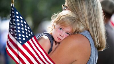 A vigil for Max Soviak, one of 13 US service members killed in the airport suicide bombing in Afghanistan's capital Kabul, in Berlin Heights, Ohio on August 29, 2021. Reuters