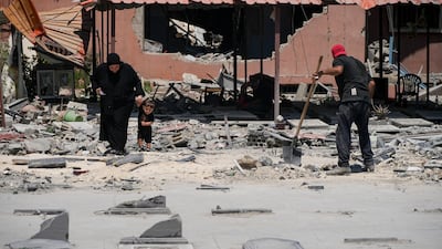 Damage to the town of Jibchit in Nabatieh district, Lebanon, June 16, 2026, following a deal between the United States and Iran. Reuters