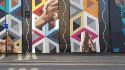 A large piece of "street art with permission" in Shoreditch, east London. Photo by Rosemary Behan