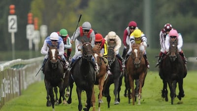 Jockey Thierry Jarnet rides Treve to victory. AFP