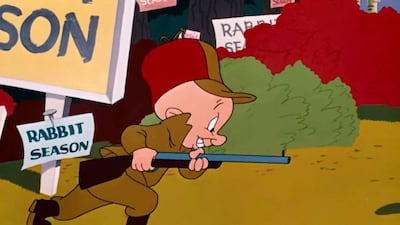 Elmer Fudd typically was armed with a rifle in original episodes of 'Looney Tunes'