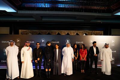 Personalities at the Dubai Stars launch with Emaar officials. Courtesy Emaar