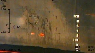 The remnants of the magnetic attachment device of an unexploded limpet mine.