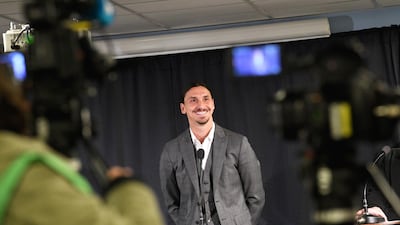 Zlatan Ibrahimovic before the unveiling of the statue. Reuters