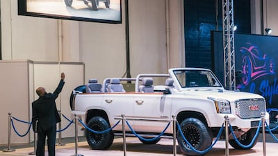 A modified GMC Yukon SLT on display at the opening night of the Dubai International Motor Show. Alex Atack for The National