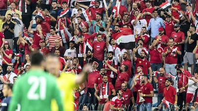 Syria fans at Al Maktoum bin Rashid Stadium. Antonie Robertson/The National