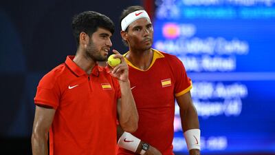 Spain's Rafael Nadal and Carlos Alcaraz saw their Olympic doubles dream ended. AFP