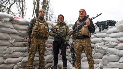 Members of the band Antytila, singer and bandleader Taras Topolia (C), keyboardist Serhii Vusyk (L), and guitarist Dmytro Zholud (R) have asked Ed Sheeran if they can perform at a charity concert with him. EPA / NUNO VEIGA