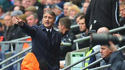 Roberto Mancini gets his message across to players.