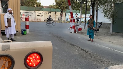 A vehicle checkpoint at the entrance to the Green Zone, where most of the embassies in Kabul are situated. EPA