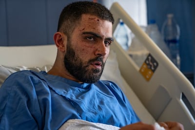 Mohamed Smeha survived when an Israeli strike hit his neighbour's home on October 28, 2024. Matt Kynaston for The National.