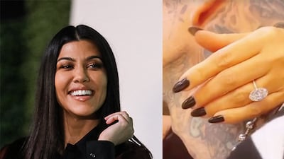 The diamond in Kourtney Kardashian's engagement ring is thought to be between eight and 10 carats
