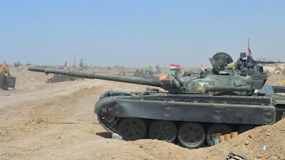 An Iraqi security forces tank is seen near Fallujah on June 3, 2016. Reuters