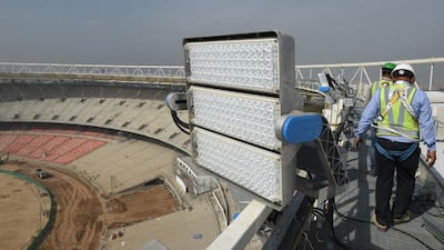 Hundreds of LED Lights will be installed at the cricket stadium in Motera, Ahmedabad, which will seat more fans than the Melbourne Cricket Ground with a capacity of 110,000. AFP