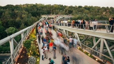Tabiat Pedestrian Bridge: An example of a piece of infrastructure with a social as well as a practical purpose, the Tabiat Bridge has become one of the most popular public spaces in Tehran. Designed by Iranian architect Leila Araghian, the 270-metre-long structure, Iran’s second-longest pedestrian bridge, was completed in 2014. Designed as a place as much as a crossing point, the Tabiat is the latest in a long line of occupied bridges in Iran that includes the Marnan, Shahrestan and Si-o-Seh Pol bridges in Isfahan. Courtesy Aga Khan Award for Architecture