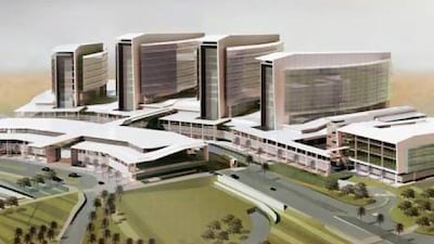 Plans for Mafraq Hospital’s Dh2.2bn expansion, which will replace the existing complex. Courtesy Mafraq Hospital