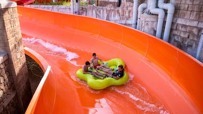 Odyssey of Terror at Trident Tower is a family rafting ride.