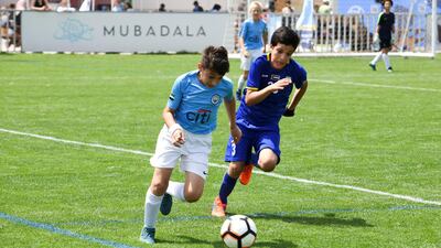 Abu Dhabi City (light blue) vs Al Dhafra (dark blue).