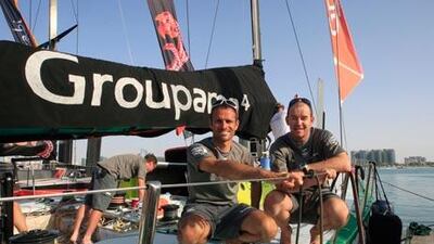 Franck Cammas, left, the skipper of Groupama, with Jean-Luc Nelias, the teams navigator, have made bold decisions in the race.