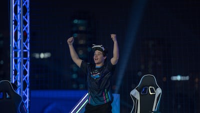 Johnson leaps with joy as he is announced the winner