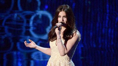 Idina Menzel performs during the 2014 Oscars at the Dolby Theatre in Los Angeles. John Travolta accidentally introduced her as “Adele Dazeem” right before she was about to sing the hit song Let It Go, from the animated film Frozen. Photo by John Shearer / Invision / AP, File