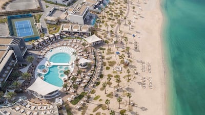 An aerial view of the beach club at Nikki Beach Dubai. Courtesy Nikki Beach Dubai