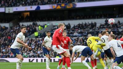 Joe Worrall scores for Nottingham Forest. Getty