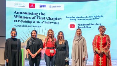 Recipients of First Chapter, the ELF Seddiqi Writers’ Fellowship, were awarded at a ceremony during the Emirates Airline Festival of Literature. Photo: Emirates Airline Festival of Literature
