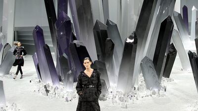 Stella Tennant modeling for Chanel, during the autumn/winter 2012-2013 ready-to-wear collection show. March 2012, Paris. AFP