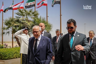 A Lebanese delegation, headed by Prime Minister Nawaf Salam, arrived at Damascus International Airport on an official visit to Syria. SANA