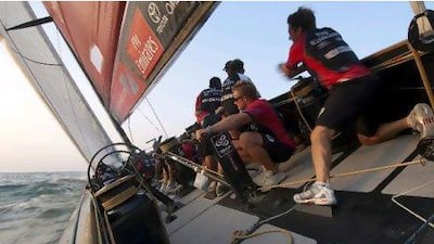 Emirates Team New Zealand on their way to victory over Mascalzone Latino Audi.