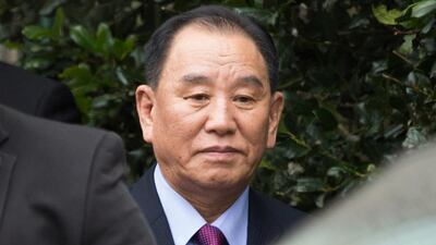North Korean envoy Kim Yong Chol, after meeting US Secretary of State Mike Pompeo, in Washington, DC, 18 January 2019. EPA
