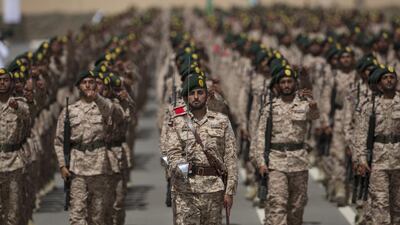 Sheikh Ahmed bin Mohammed bin Rashid (front C), and other National Service military personnel participate in a ceremony marking the 40th anniversary of the Armed Forces unification, and the graduation ceremony for the 5th batch of National Service personnel, at the Seeh Al Hama camp. Ryan Carter / Crown Prince Court - Abu Dhabi