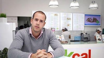 Mark Carroll, the co-chief executive of Kcal Healthy Fast Food, says "eating healthy gives you energy, makes you work better". Razan Alzayani / The National