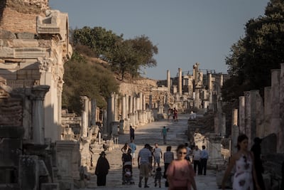 Ephesus the Ancient Greek city and home to the Temple of Artemis, plus the Great Theatre and the Library of Celsus, near Izmir.