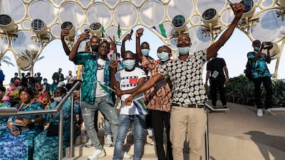 Live music from Sierra Leone artists performed at Expo 2020, Al Wasl Plaza, with dignitaries present from Sierra Leon.(Photo: Antonie Robertson / The National)