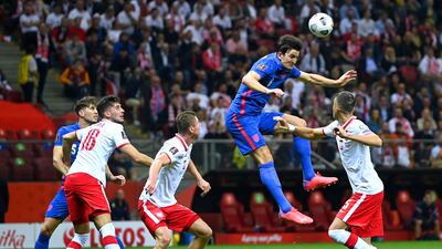 Harry Maguire: 6 - The Manchester United captain did the basics well at the back and was pivotal in England bringing the ball out from defence. AFP