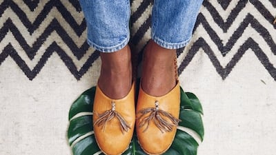 A pair of finished Bulga shoes from the Shalateen collection. Photo: Bulga