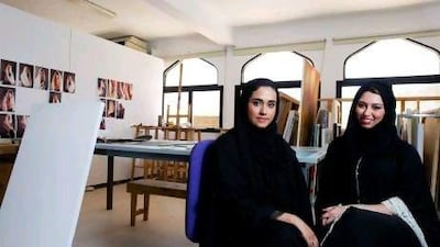 Sorbonne museum studies master's students Alia Lootah, left, and Mona Al Gurg, who have recently returned from internships in Paris.