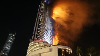 Lessons have been learnt from the New Year’s Eve fire at the Address Downtown hotel in Dubai that will result in additions to the upcoming renewed UAE fire code. Pawan Singh / The National