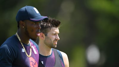 England pacers Mark Wood, right, and Jofra Archer will be looking to make it to the playing XI for the Port Elizabeth Test. Getty Images