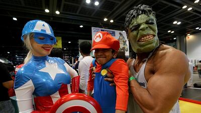People dress up in their favourite Comic Characters at Comic Con Dubai held at the World Trade Centre. Satish Kumar / The National