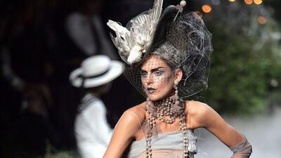 Stella Tennant in Dior 2005-06 Winter Haute Couture, July 2005, in Paris. AFP