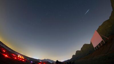 Another shot of the Geminid meteor shower from Mleiha, Sharjah. Prabhu Astrophotography for The National