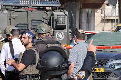 The site of the attack in Al Funduq. Israel's military said it is pursuing two suspected attackers. AFP