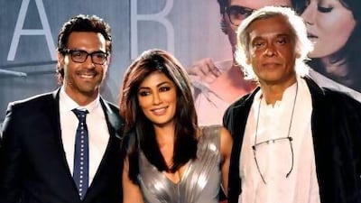 Arjun Rampal, left, Chitrangada Singh and Sudhir Mishra, the stars and director of Inkaar. AFP