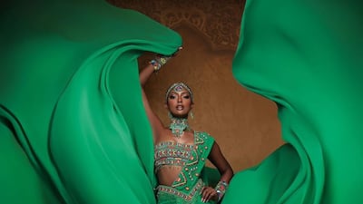 Miss Universe South Africa Bryoni Govender pays homage to Indian and Zulu cultures with a reinvented sari. Photo: @designer_casey_jeanne / Instagram