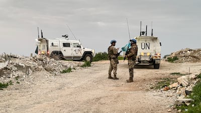 Italian Unifil soldiers in Naqoura, near Lebanon's border with Israel. Jamie Prentis / The National
