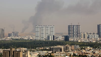 Explosions near the airport in Erbil on July 24. AFP