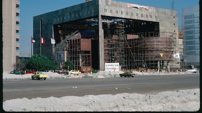 Photograph by Stephen Finch of the headquarters for Dubai Municipality under construction in 1977